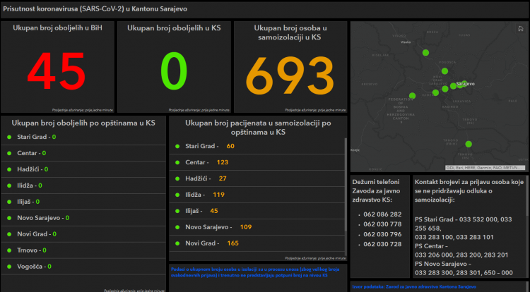 Web-aplikacija za praćenje prisutnosti korona virusa