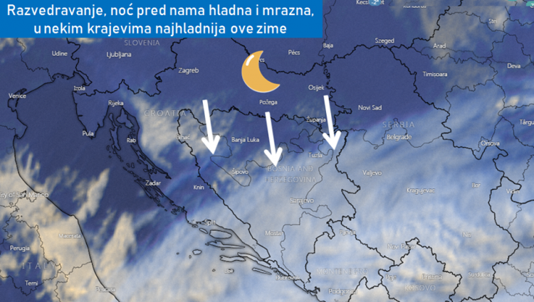 Jedna od hladnijih noći pred nama