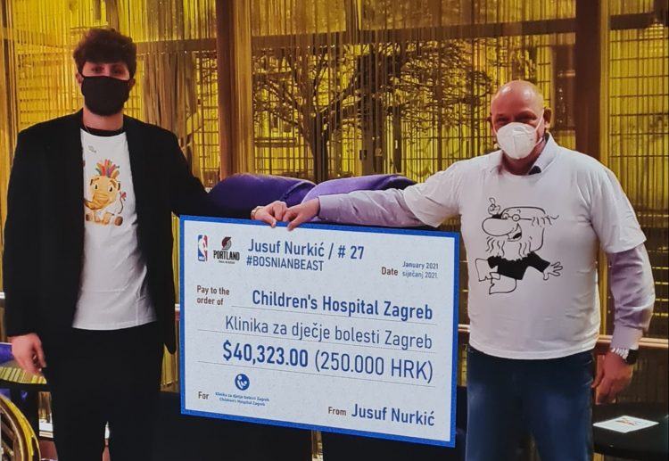 Zagreb: Jusuf Nurkić donirao opremu dječijoj klinici