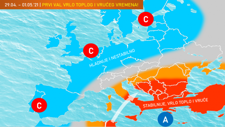 Krajem aprila i početkom maja temperature oko 30 stepeni