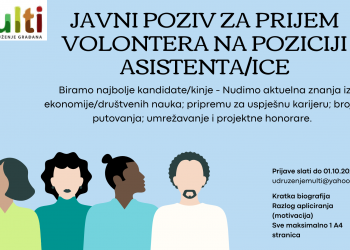 Udruženje “Multi” u Tuzli: Tražimo asistenta/icu