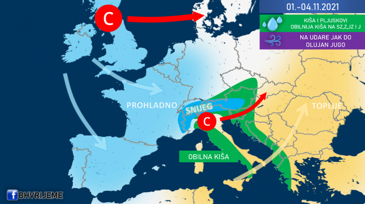 Evo kako nas vrijeme očekuje početkom novembra