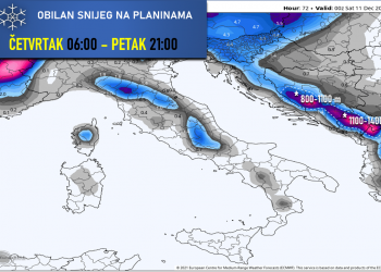 Od večeras stiže prvi val obilnih padavina