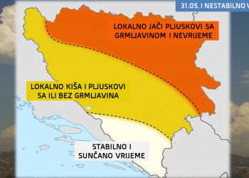 Od srijede osjetno toplije uz rijetke lokalne pljuskove