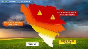 Danas pad temperature i jače nevrijeme