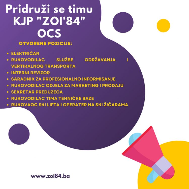 Olimpijski centar Sarajevo: Javni poziv za prijem radnika