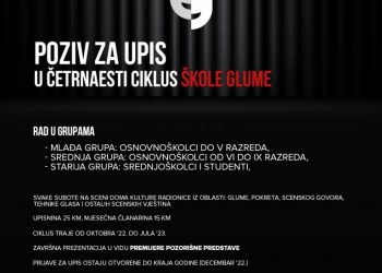 Poziv za upis u četrnaesti ciklus Škole glume u Kaknju