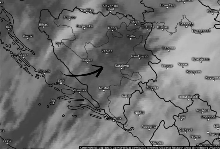 Na sjeveru i sjeveroistoku Bosne moguće kratkotrajno nevrijeme