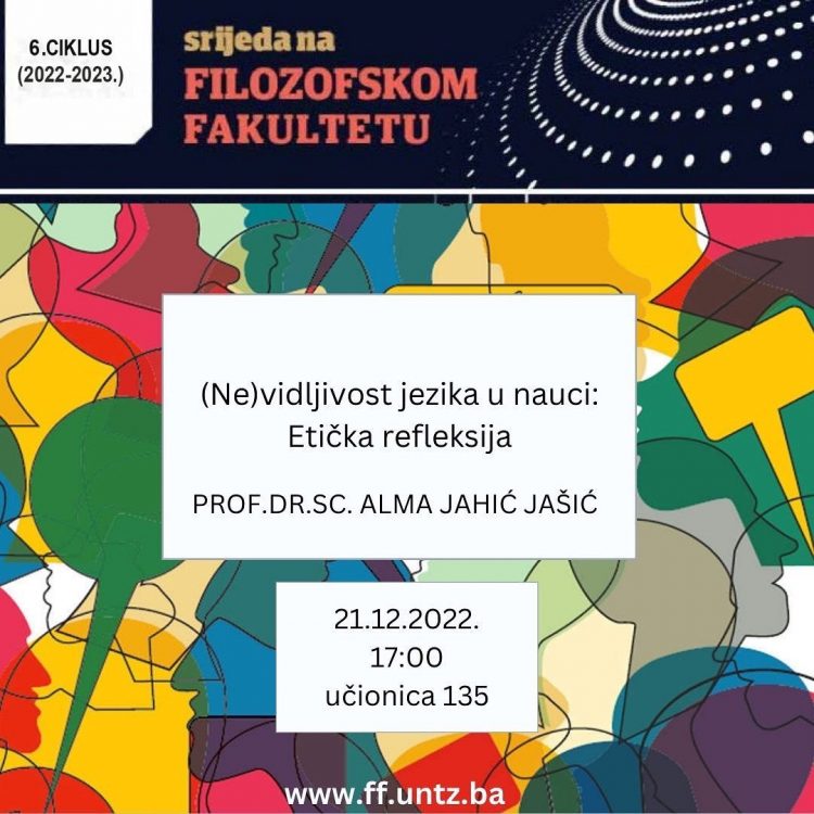 Predavanje u Tuzli – Ne (vidiljivost) jezika u nauci: etička refleksija