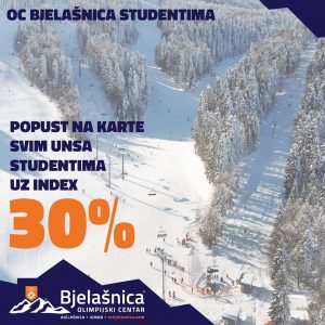 Olimpijski centar Bjelašnica: Studenti UNSA iskoristite popust!
