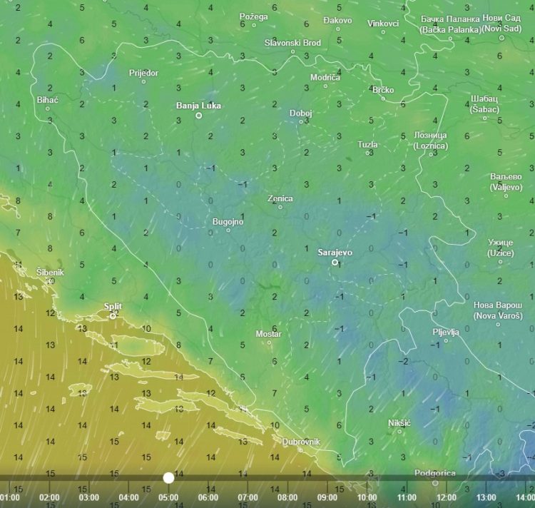 Mogućnost mestimičnog mraza u četvrtak ujutro